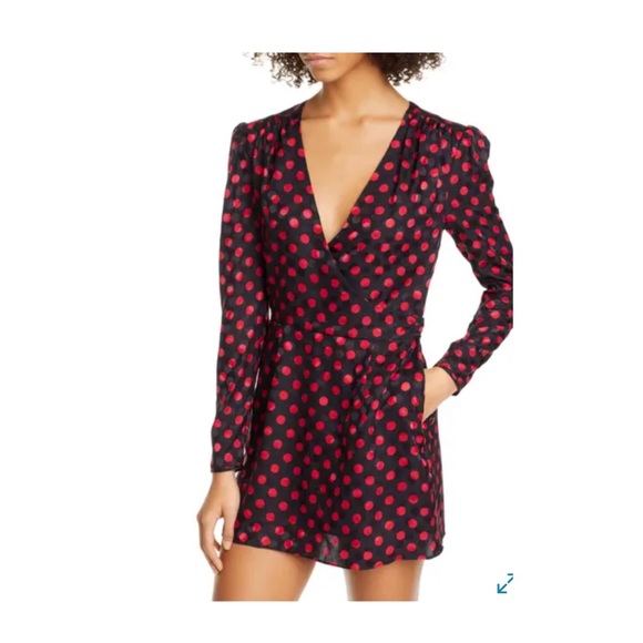 Re/Done 80’s Silk Wrap Dress in Polka Dot - Picture 3 of 4